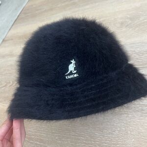 Kangol Black Furgora-Style Fuzzy Bucket Hat